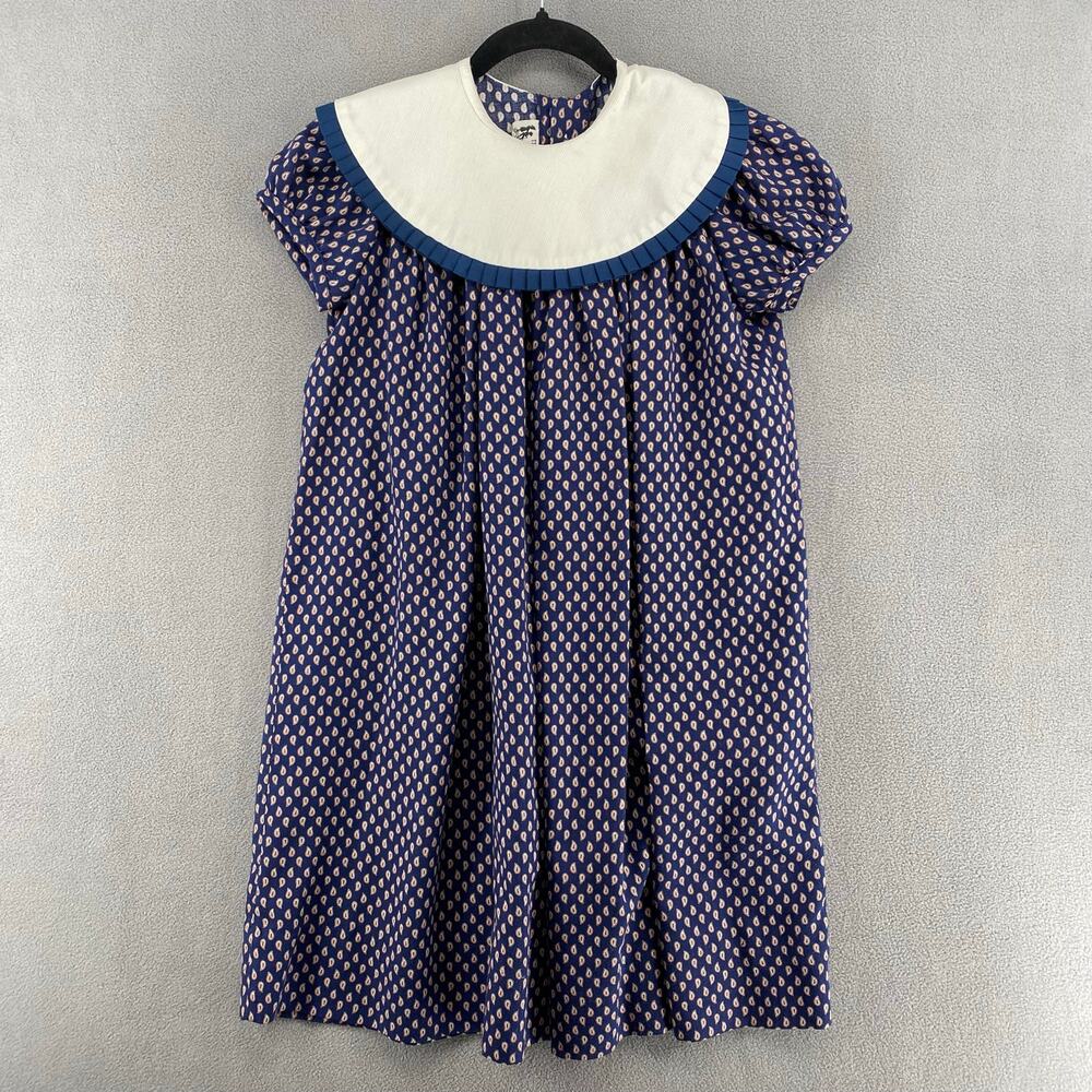 Vintage A Line Tent Dress Berta Ruffle Collar Girls M/L? No Size Tag Classic USA